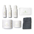 Sugar Me Smooth Starter Kit items: Soothing Solution, Soothing Mist, Prepping Powder, Body and Bikini sugar jars, ice pack, and microfiber cloth
